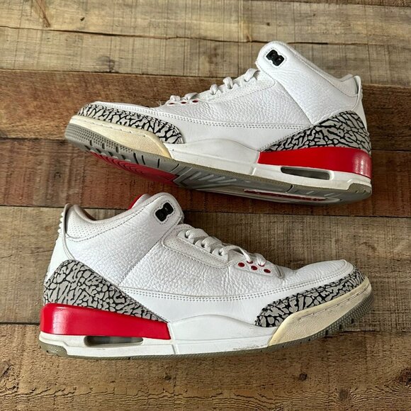 Jordan 3 Retro Hall of fame white red black mens -12 - Picture 13 of 13